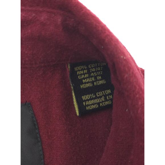 Vtg RedHead Flannel Shirt Mens L Burgundy Cotton Chamois Long Sleeve Workwear - Picture 5 of 8